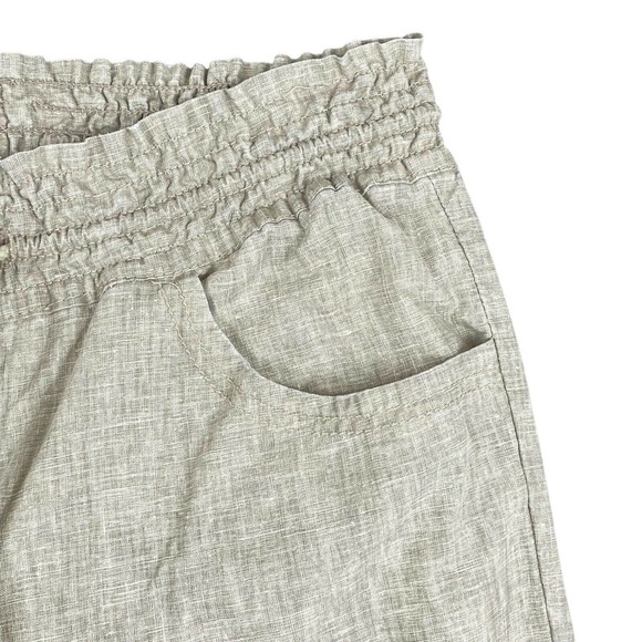 Freestyle Revolution Womens Large Linen Pants Comfort Elastic Waist Bootcut Tan - Picture 3 of 11